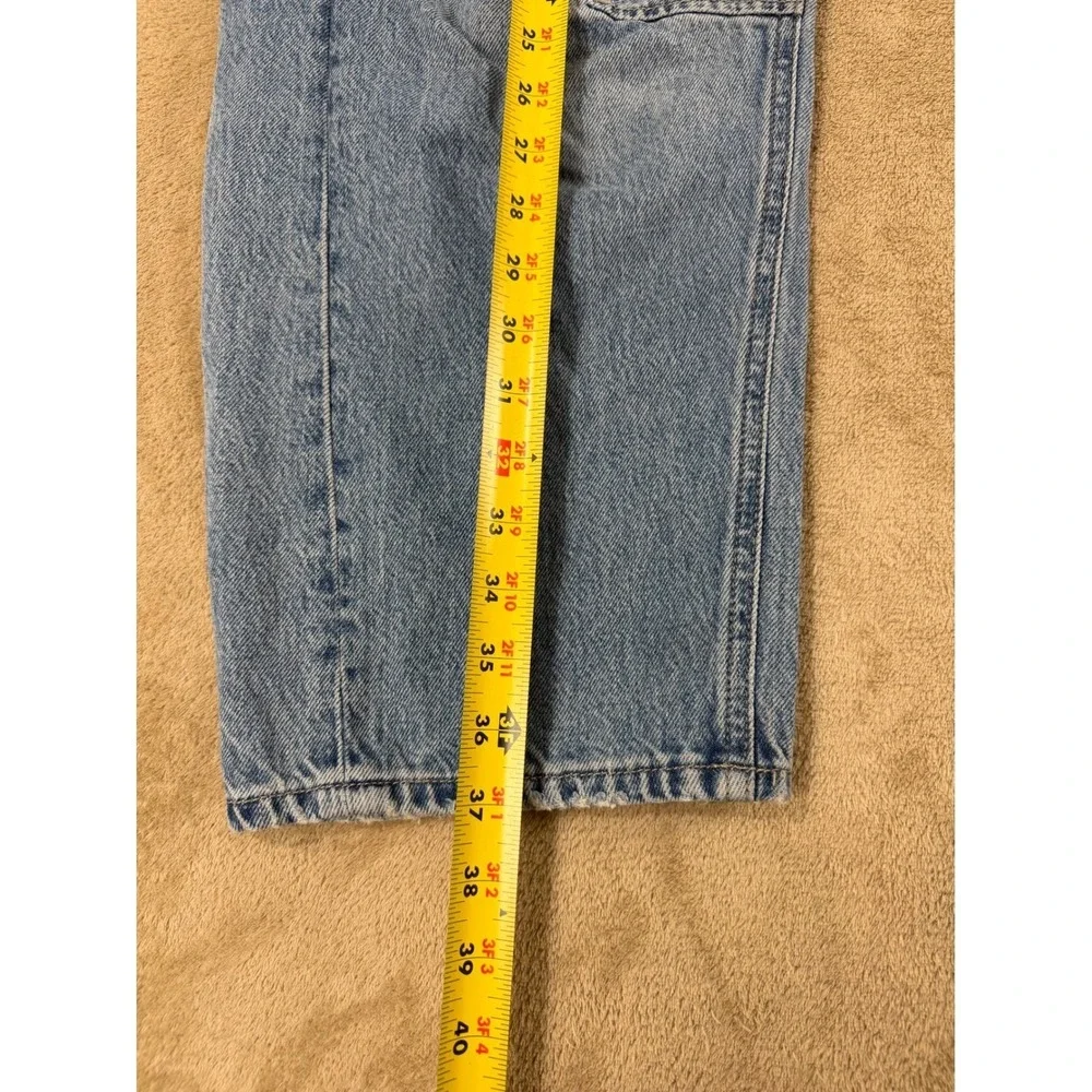 We The Free Moxie Low Rise Barrel Jeans‎ Light Wash 25(30) Blue Patchwork  EUC